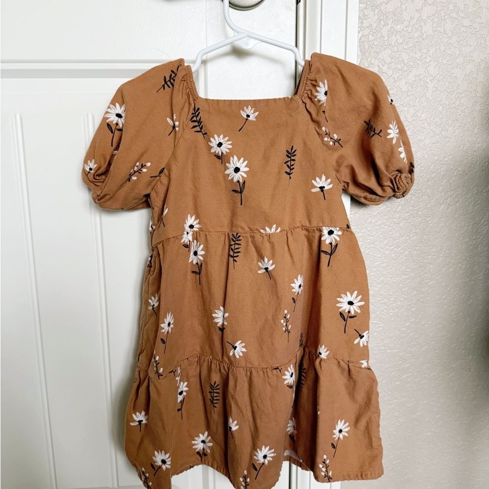Little Co. by Lauren Conrad size 24 months Tan Puff Sleeve Square Neck dress